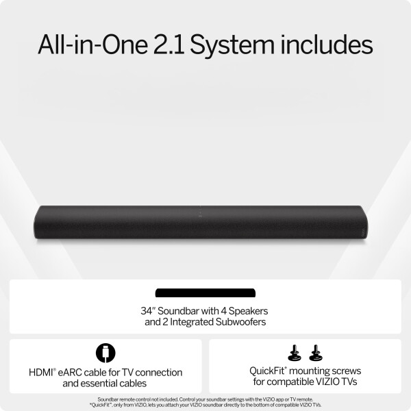 VIZIO All-in-One 2.1 Soundbar w/ Dolby Atmos, DTS: X, Bluetooth (NEW) SV210D-0806 - 4