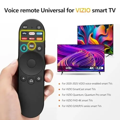 VIZIO-Smart-TV-Remote - XRT270 ovozli boshqaruvning o‘rnini bosuvchi universal pulti VIZIO SmartCast D/P/M/V-Series FHD 4K Quantum Pro televizorlari uchun - 3