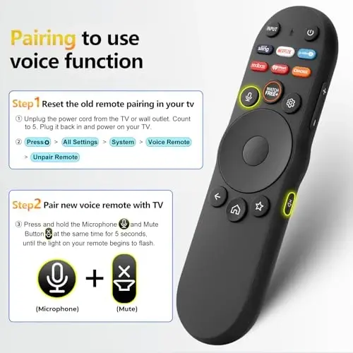 VIZIO-Smart-TV-Remote - XRT270 ovozli boshqaruvning o‘rnini bosuvchi universal pulti VIZIO SmartCast D/P/M/V-Series FHD 4K Quantum Pro televizorlari uchun - 5