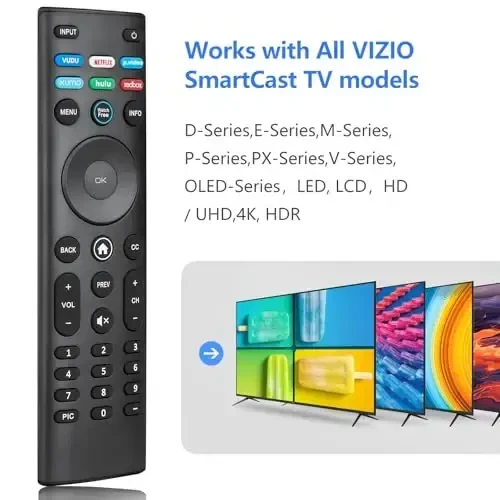 for VIZIO-Smart-TV-Remote-Replacement,Universal control XRT140 for VIZIO All LED LCD HD 4K UHD HDR Smart TVs - ANGROX (1)