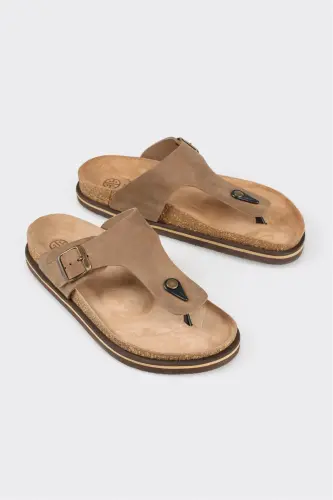 Vizon charm erkaklar terisi shippak-Vizon - ELLE SHOES (1)
