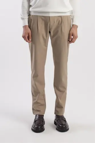 Vizon Comfort Fit Çift Cep Kapaklı Pileli Yan Cep Pantolon - 2