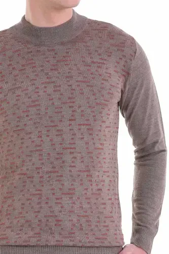 Vizon Comfort Fit Jakarli Yarim Baliqchi Yaka Yunli - 1