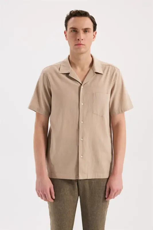 Vizon Comfort Fit Klasik Yaka Kısa Kol Gömlek - 1