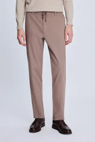 Vizon Dinamik Fit Desenli Yandan Cepli Casual Jogger Pantolon - Vizon - 1