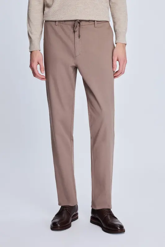 Vizon Dinamik Fit Desenli Yandan Cepli Casual Jogger Pantolon - Vizon - 1