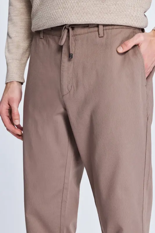 Vizon Dinamik Fit Desenli Yandan Cepli Casual Jogger Pantolon - Vizon - 3