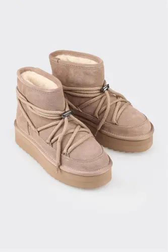 Vizon Kadın Deri Bot - Vizon - ELLE SHOES (1)