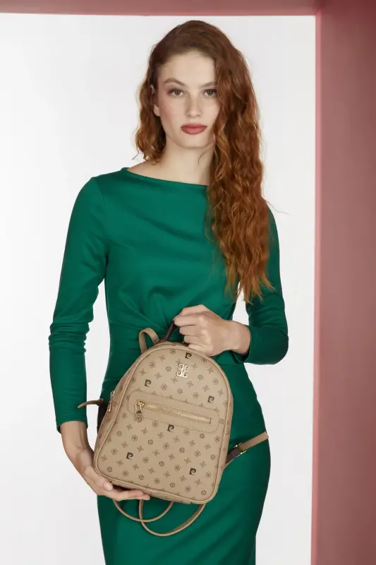Vizon KışMonogram Kadın Sırt Çantası 05PO22Y1541-Vizon KışMonogram - PIERRE CARDIN