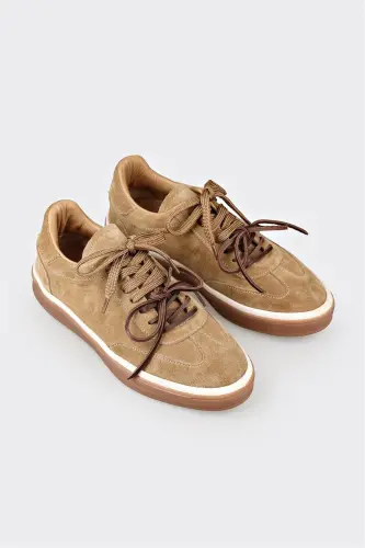 Vizon Leather Sneakers-Vizon - ELLE SHOES (1)