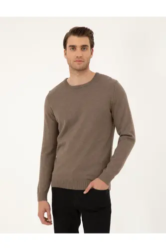 Vizon Melanj Slim Fit Bisiklet Yaka Basic Triko Kazak 50296575-VR174 - Vizon Melanj 