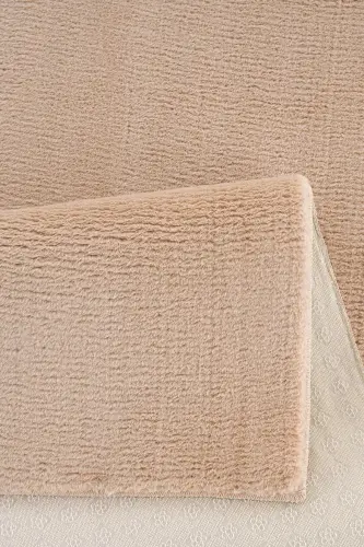 Vizon Post Dokuma Halı Peluş Tavşan Tüyü Hissi Antibakteriyel-Bej - 7