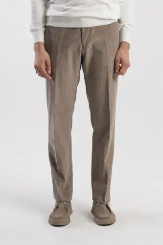 Vizon Rangi Regular Fit 100% Paxta Baxmal Shim 