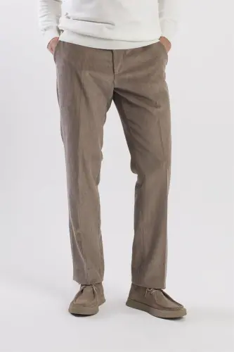 Vizon Rangi Regular Fit 100% Paxta Baxmal Shim - 3