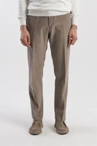 Mink Regular Fit 100% Cotton Velvet Trousers 