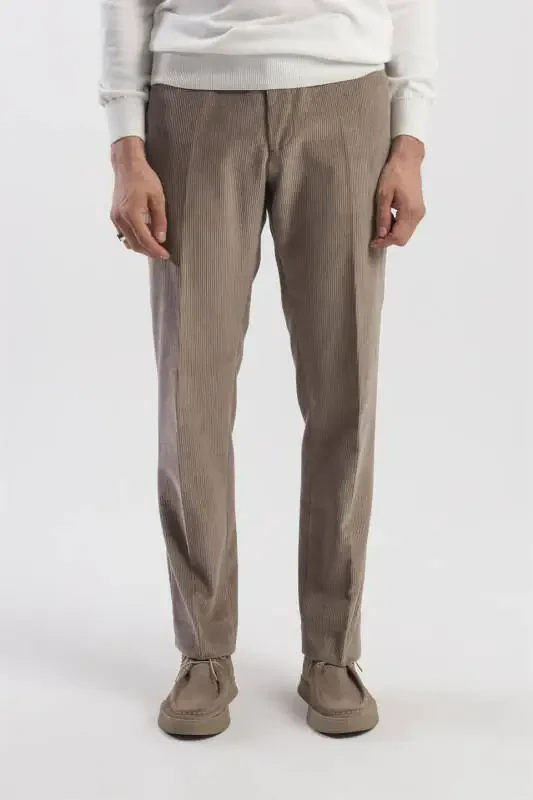 Визон Regular Fit 100% Хлопок Вельветовые Брюки - 1