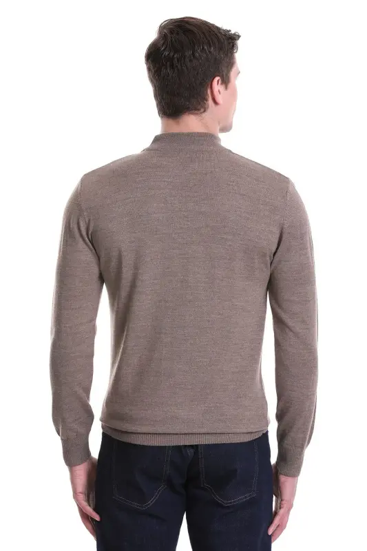 Vizon Regular Fit Tekis Yarim Balıkçı Yoqali Jun Triko - 4