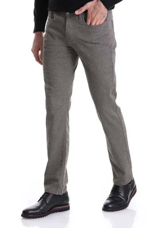 Vizon Regular Fit To'g'ri 5 cho'ntakli Paxta Jinsi Shim - V - 3