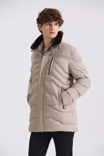 Vızon Regular Fit Yaka Kürklü Kışlık Mont Mont - 1