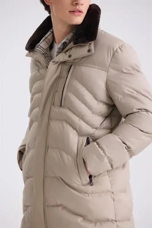 Vızon Regular Fit Yaka Kürklü Kışlık Mont Mont - 3