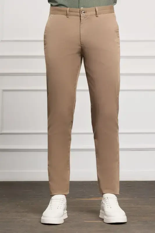 Vizon Slim Fit Dar Kesim Chino Yan Cep Erkek Pantolon-A.Vizon - MORVEN