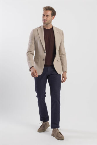 Vizon Slim Fit Desenli Sivri Yaka Ceket - Modazone (1)