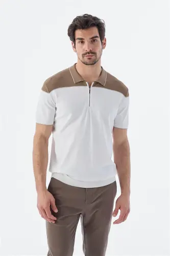 Vizon Slim Fit Fermuarlı Polo Yaka T-Shirt - JAKAMEN (1)