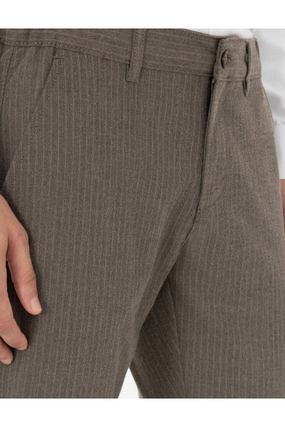 Vizon Slim Fit Çizgili Kanvas Pantolon 50295951-VR052 - Vizon - 5
