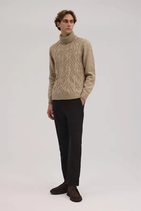 Vizon Slim Fit Трикотажный свитер с высоким воротником 