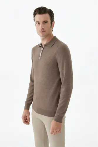 Vizon Slim Fit Yünlü Fermuarlu Polo Yaka Triko - Jakamen (1)