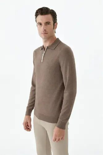 Vizon Slim Fit Yünlü Fermuarlu Polo Yaka Triko - Jakamen (1)