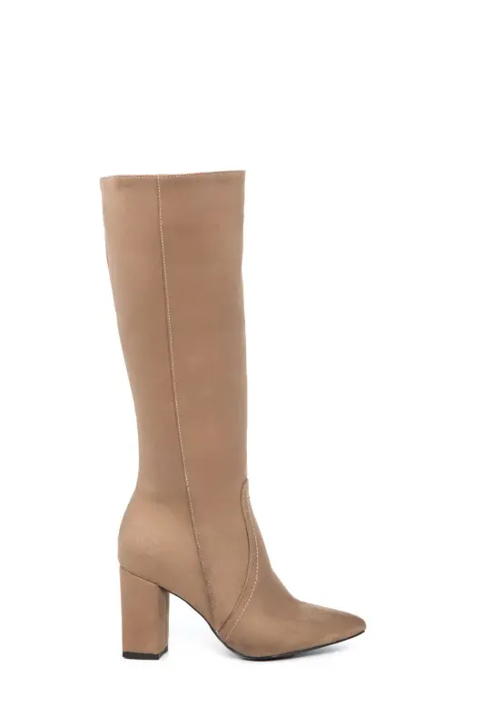 Vizon Süet Kadın Çizme 19956-Vizon Süet - 5