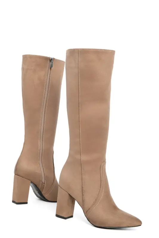 Vizon Süet Kadın Çizme 19956-Vizon Süet - 3