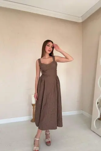 Vizon yon tomonlari burmali ko'krak qismli ko'ylak - 3