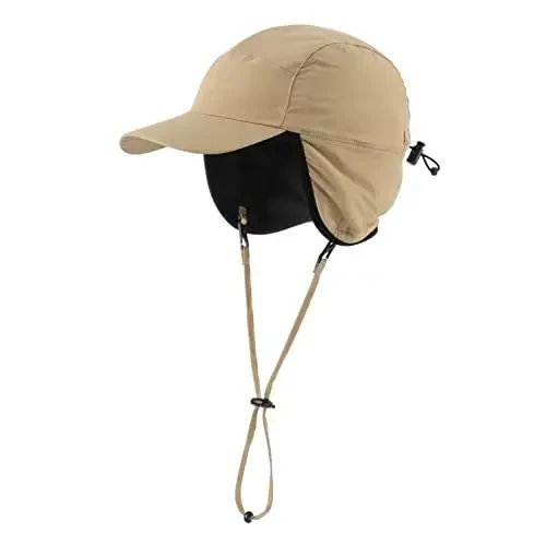 Home Prefer Waterproof Men's Winter Hats with Visor Warm Fleece Lined Baseball Cap Earflaps Trooper Trapper Hat for Men - 1