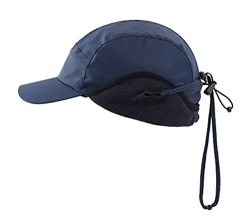 Home Prefer Waterproof Men's Winter Hats with Visor Warm Fleece Lined Baseball Cap Earflaps Trooper Trapper Hat for Men - HOME (1)