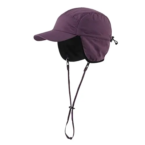 Home Prefer Waterproof Men's Winter Hats with Visor Warm Fleece Lined Baseball Cap Earflaps Trooper Trapper Hat for Men - 1