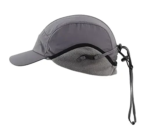 Home Prefer Waterproof Men's Winter Hats with Visor Warm Fleece Lined Baseball Cap Earflaps Trooper Trapper Hat for Men - 2