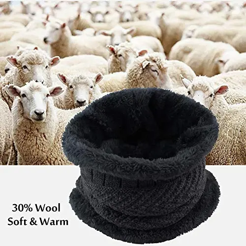 Winter Beanie w/Visor & Earflaps for Men Outdoor Fleece Hat Scarf Set - 6