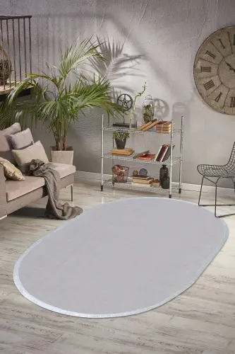 Vl Comfort Oval Прямоугольный Плюшевый Ковер Серо-Серый Прямоугольный Овальный - 7
