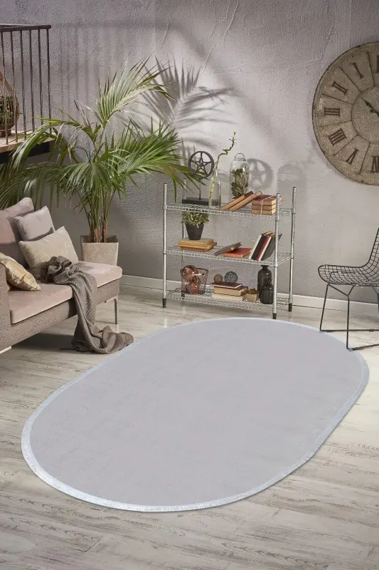 Vl Comfort Oval Прямоугольный Плюшевый Ковер Серо-Серый Прямоугольный Овальный - 7