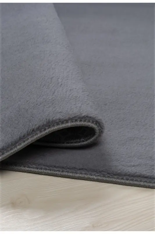 Vl Comfort Peluş Gilam Antrasit Overlokli-ANTRASIT - 5