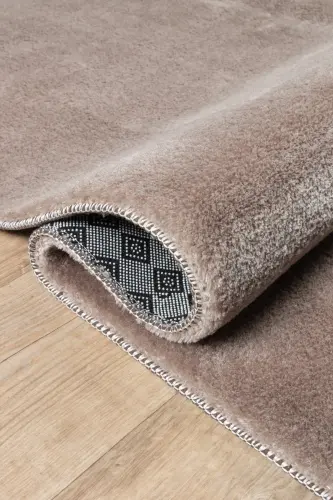Vl Comfort Peluş Gilam Jigarrang Overlokli-Jigarrang - 2