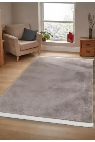 Vl Comfort Peluş Gilam Jigarrang Tekis Sochli-Jigarrang Tekis Soch - 5