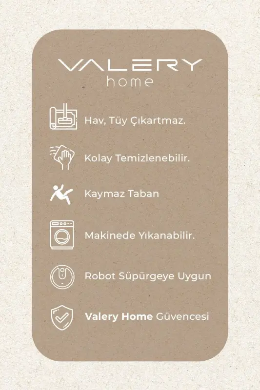 Vl Comfort Peluş Gilam Oq Tek Rangli Chekka Bilan - 6