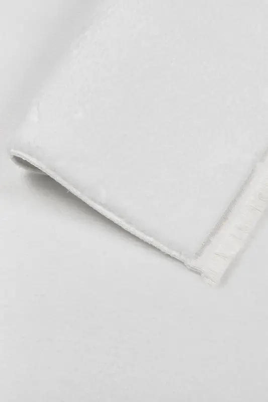 Vl Comfort Peluş Halı Beyaz Düz Saçaklı - BEYAZ DÜZ SAÇAKLI - 3