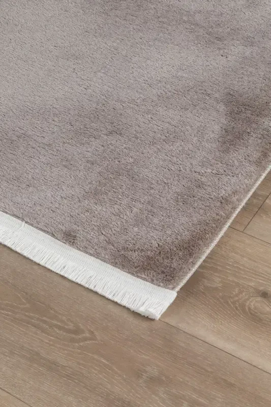 Vl Comfort Peluş Halı Kahverengi Düz Saçaklı-Kahverengi Düz Saçak - 4