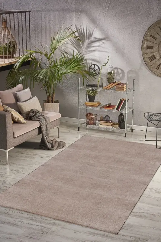 Vl Comfort Peluş Halı Kahverengi Overloklu - Kahverengi - 1