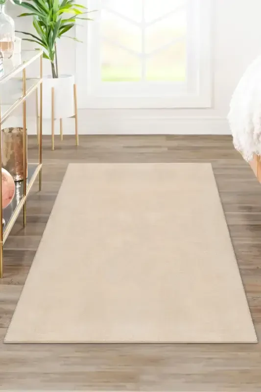 Vl Comfort Plush Carpet Beige Fringeless-Beige Fringeless - 1