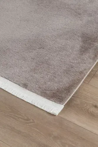 Vl Comfort Plush Carpet Brown Plain Fringed-Brown Plain Fringe - 4